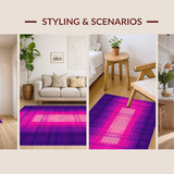 Ultra Soft Area Rug, Non Slip, Stain Resistant, Washable Area Rugs for Living Room, Bedroom, Eclectic Multi-Toned Ethnic Weave(Purple)