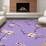 Ultra Soft Area Rug, Non Slip, Stain Resistant, Washable Area Rugs for Living Room, Bedroom, Cozy Garden-Inspired Welcome Mat(Purple)