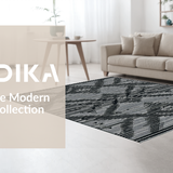 Ultra Soft Area Rug, Non Slip, Stain Resistant, Washable Area Rugs for Living Room, Bedroom, Sleek Geometric Linear Motif(Gray)