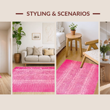Ultra Soft Area Rug, Non Slip, Stain Resistant, Washable Area Rugs for Living Room, Bedroom, Fun Artistic Animal Silhouette(Pink)