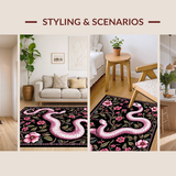 Ultra Soft Area Rug, Non Slip, Stain Resistant, Washable Area Rugs for Living Room, Bedroom, Contemporary Soft Floral Vibe(Pink)