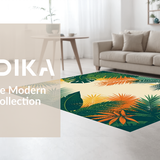 Ultra Soft Area Rug, Non Slip, Stain Resistant, Washable Area Rugs for Living Room, Bedroom, Sophisticated Tropical Print Style(Yellow)