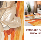 Ultra Soft Area Rug, Non Slip, Stain Resistant, Washable Area Rugs for Living Room, Bedroom, Whimsical Floral Print with Soft Shades(Orange)
