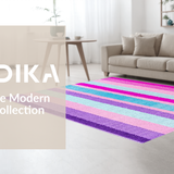 Ultra Soft Area Rug, Non Slip, Stain Resistant, Washable Area Rugs for Living Room, Bedroom, Bright Happy Textured Composition(Purple)