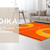 Ultra Soft Area Rug, Non Slip, Stain Resistant, Washable Area Rugs for Living Room, Bedroom, Chic Game Day Statement Piece(Orange)