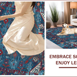Ultra Soft Area Rug, Non Slip, Stain Resistant, Washable Area Rugs for Living Room, Bedroom, Dynamic Abstract Boho Fusion(Blue)