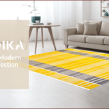 Ultra Soft Area Rug, Non Slip, Stain Resistant, Washable Area Rugs for Living Room, Bedroom, Chic Striped Modern Aesthetic(Yellow)