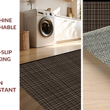 Ultra Soft Area Rug, Non Slip, Stain Resistant, Washable Area Rugs for Living Room, Bedroom, Luxury Soft Plaid Coastal Influence(Brown)