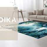 Ultra Soft Area Rug, Non Slip, Stain Resistant, Washable Area Rugs for Living Room, Bedroom, Playful Multicolor Coastal Aesthetic(Blue)