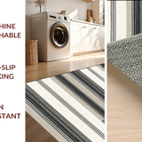 Ultra Soft Area Rug, Non Slip, Stain Resistant, Washable Area Rugs for Living Room, Bedroom, Minimalist Color-Infused Stripe Theme(Gray)