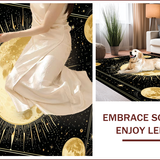 Ultra Soft Area Rug, Non Slip, Stain Resistant, Washable Area Rugs for Living Room, Bedroom, Starry Night Zodiac Patterned Elegance(Gold)