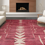 Ultra Soft Area Rug, Non Slip, Stain Resistant, Washable Area Rugs for Living Room, Bedroom, Unique Animal Print Boho Vibe(Red)