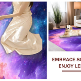 Ultra Soft Area Rug, Non Slip, Stain Resistant, Washable Area Rugs for Living Room, Bedroom, Dynamic Multicolored Universe Theme(Purple)