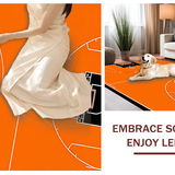 Ultra Soft Area Rug, Non Slip, Stain Resistant, Washable Area Rugs for Living Room, Bedroom, Whimsical Sports-Inspired Art Piece(Orange)