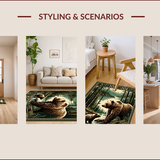Ultra Soft Area Rug, Non Slip, Stain Resistant, Washable Area Rugs for Living Room, Bedroom, Rustic Multicolor Bear Scene(Brown)