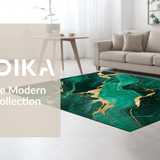 Ultra Soft Area Rug, Non Slip, Stain Resistant, Washable Area Rugs for Living Room, Bedroom, Art Deco Inspired Color Harmony(Green)