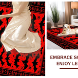 Ultra Soft Area Rug, Non Slip, Stain Resistant, Washable Area Rugs for Living Room, Bedroom, Red and Black Halloween Aesthetic(Red)
