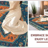 Ultra Soft Area Rug, Non Slip, Stain Resistant, Washable Area Rugs for Living Room, Bedroom, Vintage Boho Sky Home Office Non-Shedding Carpet(Blue)
