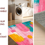 Ultra Soft Area Rug, Non Slip, Stain Resistant, Washable Area Rugs for Living Room, Bedroom, Artful Fluid Color Composition(Pink)