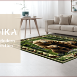 Ultra Soft Area Rug, Non Slip, Stain Resistant, Washable Area Rugs for Living Room, Bedroom, Cozy Winter Lodge Motif(Brown)