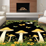 Ultra Soft Area Rug, Non Slip, Stain Resistant, Washable Area Rugs for Living Room, Bedroom, Artful Black and Green Elements(Yellow)