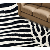 Ultra Soft Area Rug, Non Slip, Stain Resistant, Washable Area Rugs for Living Room, Bedroom, Non Skid Zebra Runner for Home Office Decor(Black)