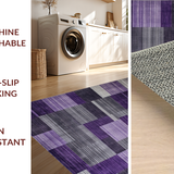 Ultra Soft Area Rug, Non Slip, Stain Resistant, Washable Area Rugs for Living Room, Bedroom, Striking Modern Artistic Arrangement(Purple)