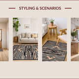 Ultra Soft Area Rug, Non Slip, Stain Resistant, Washable Area Rugs for Living Room, Bedroom, Chic Animal Motif Runner Design(Black)