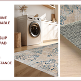 Ultra Soft Area Rug, Non Slip, Stain Resistant, Washable Area Rugs for Living Room, Bedroom, Chic Soft Neutral Medallion Design(Beige)