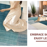Ultra Soft Area Rug, Non Slip, Stain Resistant, Washable Area Rugs for Living Room, Bedroom, Transitional Ombre Rug: Subtle Color Variations, Smooth Surface Design(Blue)
