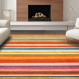 Ultra Soft Area Rug, Non Slip, Stain Resistant, Washable Area Rugs for Living Room, Bedroom, Cozy Tiled Design with Bright Accents(Orange)