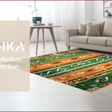 Ultra Soft Area Rug, Non Slip, Stain Resistant, Washable Area Rugs for Living Room, Bedroom, Boho Tribal Distressed Green Orange Living Room Rug(Green)