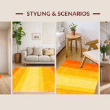 Ultra Soft Area Rug, Non Slip, Stain Resistant, Washable Area Rugs for Living Room, Bedroom, Dynamic Modern Shag Design(Orange)