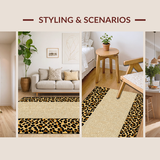 Ultra Soft Area Rug, Non Slip, Stain Resistant, Washable Area Rugs for Living Room, Bedroom, Sophisticated Neutral Leopard Theme(Beige)