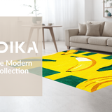 Ultra Soft Area Rug, Non Slip, Stain Resistant, Washable Area Rugs for Living Room, Bedroom, Fun Eclectic Kitchen Aesthetic(Yellow)