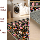 Artistic Floral Bird Motif(Black)
