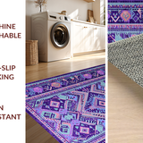 Ultra Soft Area Rug, Non Slip, Stain Resistant, Washable Area Rugs for Living Room, Bedroom, Artful Vibrant Medley Pattern(Purple)