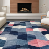 Ultra Soft Area Rug, Non Slip, Stain Resistant, Washable Area Rugs for Living Room, Bedroom, Versatile Foldable Easy-Clean Eco-Friendly Home Décor Accent Piece(Blue)