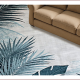 Ultra Soft Area Rug, Non Slip, Stain Resistant, Washable Area Rugs for Living Room, Bedroom, Trendy Two-Tone Tropical Aesthetic(Blue)