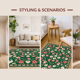 Ultra Soft Area Rug, Non Slip, Stain Resistant, Washable Area Rugs for Living Room, Bedroom, Vivid Nature-Inspired Artistry(Green)