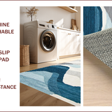 Ultra Soft Area Rug, Non Slip, Stain Resistant, Washable Area Rugs for Living Room, Bedroom, Elegant Oceanic Blue Palette(Gray)