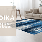 Ultra Soft Area Rug, Non Slip, Stain Resistant, Washable Area Rugs for Living Room, Bedroom, Rustic Minimalist Blue Tones Design(Blue)