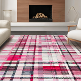 Ultra Soft Area Rug, Non Slip, Stain Resistant, Washable Area Rugs for Living Room, Bedroom, Charming Bow Rug: Pink White Uno Reverse Style Floor Decor(Pink)