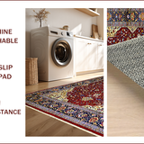 Ultra Soft Area Rug, Non Slip, Stain Resistant, Washable Area Rugs for Living Room, Bedroom, Luxurious Traditional Medallion Aesthetic(Red)
