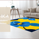 Ultra Soft Area Rug, Non Slip, Stain Resistant, Washable Area Rugs for Living Room, Bedroom, Blue Yellow Floral Living Room Area Carpet(Yellow)