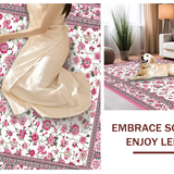 Ultra Soft Area Rug, Non Slip, Stain Resistant, Washable Area Rugs for Living Room, Bedroom, Serene Cottage Garden Look(White)