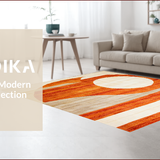 Ultra Soft Area Rug, Non Slip, Stain Resistant, Washable Area Rugs for Living Room, Bedroom, Vibrant Sun and Moon Aesthetic(Orange)