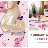Ultra Soft Area Rug, Non Slip, Stain Resistant, Washable Area Rugs for Living Room, Bedroom, Joyful Whimsical Creature Landscape(Pink)