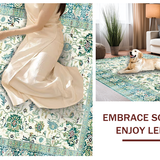 Ultra Soft Area Rug, Non Slip, Stain Resistant, Washable Area Rugs for Living Room, Bedroom, Chic Pastel Floral Medley(Ivory)