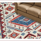 Ultra Soft Area Rug, Non Slip, Stain Resistant, Washable Area Rugs for Living Room, Bedroom, Chic Abstract Colorful Composition(White)